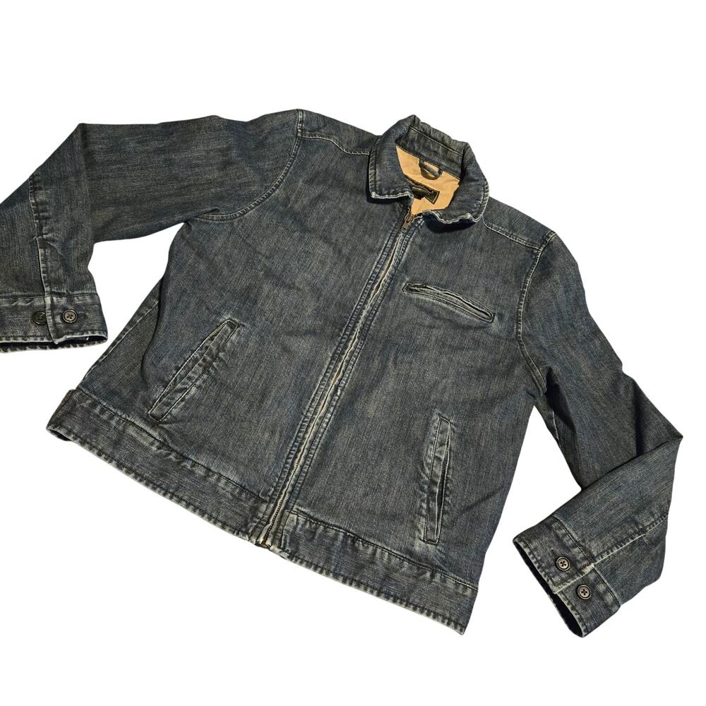 vintage Eddie Bauer denim jacket in a dark wash size medium